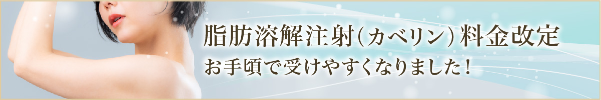 脂肪溶解注射（カベリン）料金改定 お手頃で受けやすくなりました！